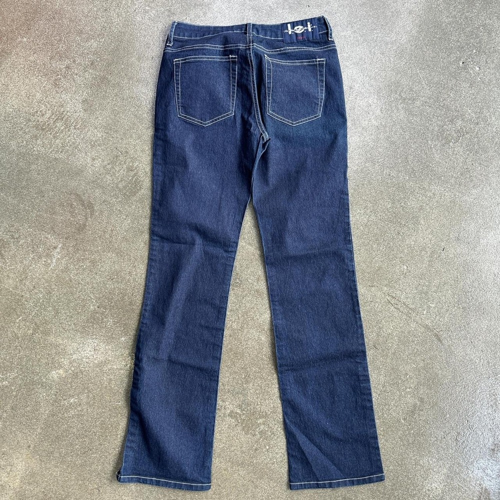 Vintage Y2K LEI Dark Wash Rhinestone Denim Jeans Women's Size 7 Pants - Picture 3 of 4